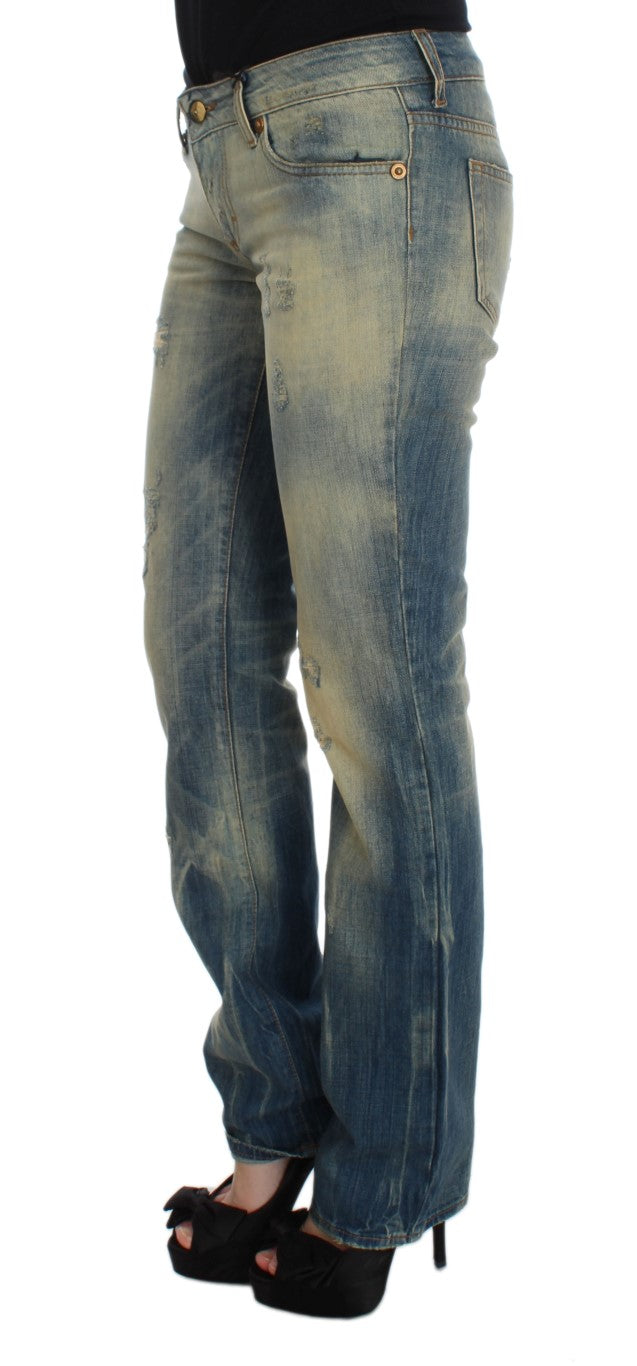 Elegant Slim Bootcut Blue Jeans - The Luxe Alliance