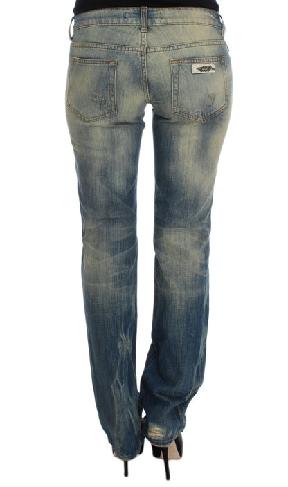 Elegant Slim Bootcut Blue Jeans - The Luxe Alliance