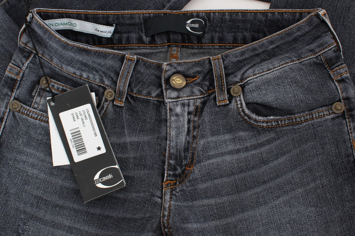 Slim Fit Green Diamond Blue Wash Jeans - The Luxe Alliance