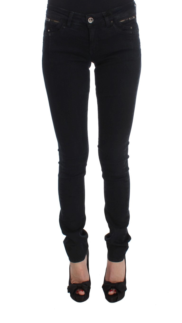 Sleek Slim Fit Designer Jeans in Classic Black - The Luxe Alliance