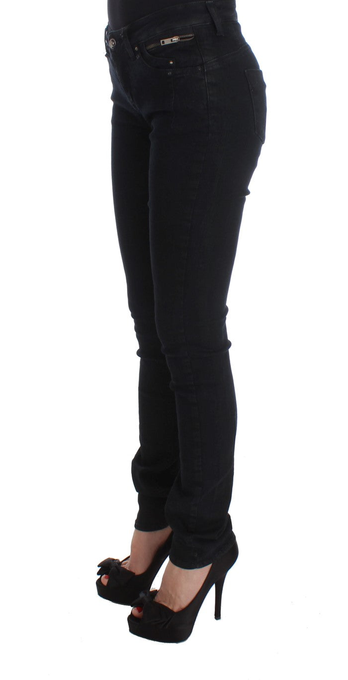 Sleek Slim Fit Designer Jeans in Classic Black - The Luxe Alliance