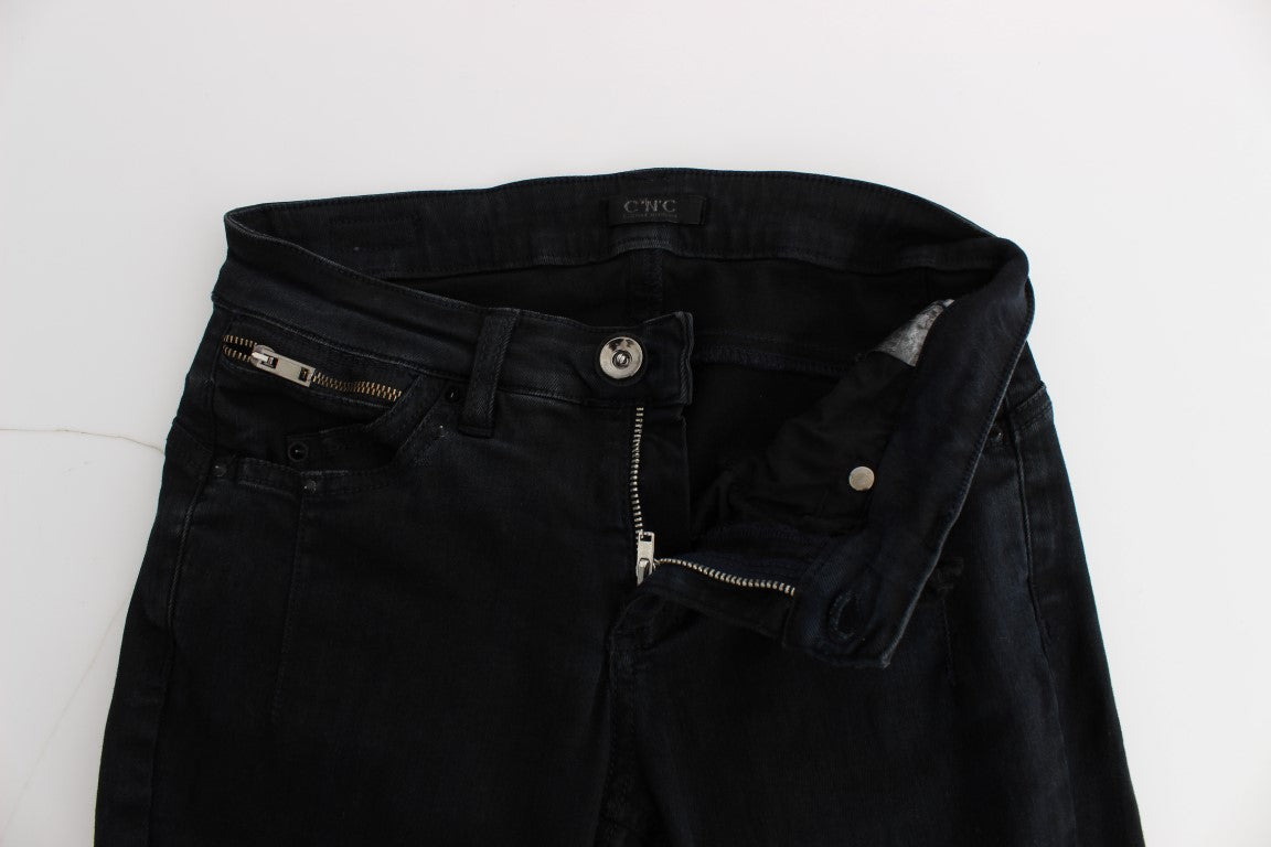 Sleek Slim Fit Designer Jeans in Classic Black - The Luxe Alliance