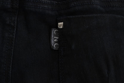 Sleek Black Slim Fit Designer Jeans - The Luxe Alliance