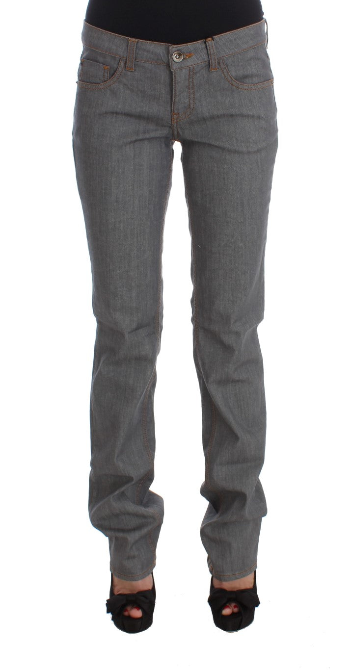 Elegant Gray Regular Fit Jeans