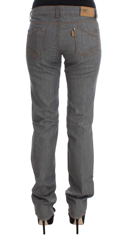 Elegant Gray Regular Fit Jeans - The Luxe Alliance