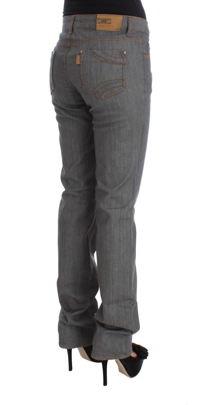 Elegant Gray Regular Fit Jeans - The Luxe Alliance