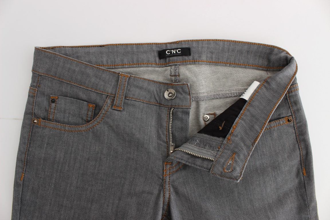 Elegant Gray Regular Fit Jeans - The Luxe Alliance