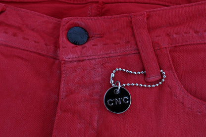 Chic Red Slim Fit Jeans - The Luxe Alliance