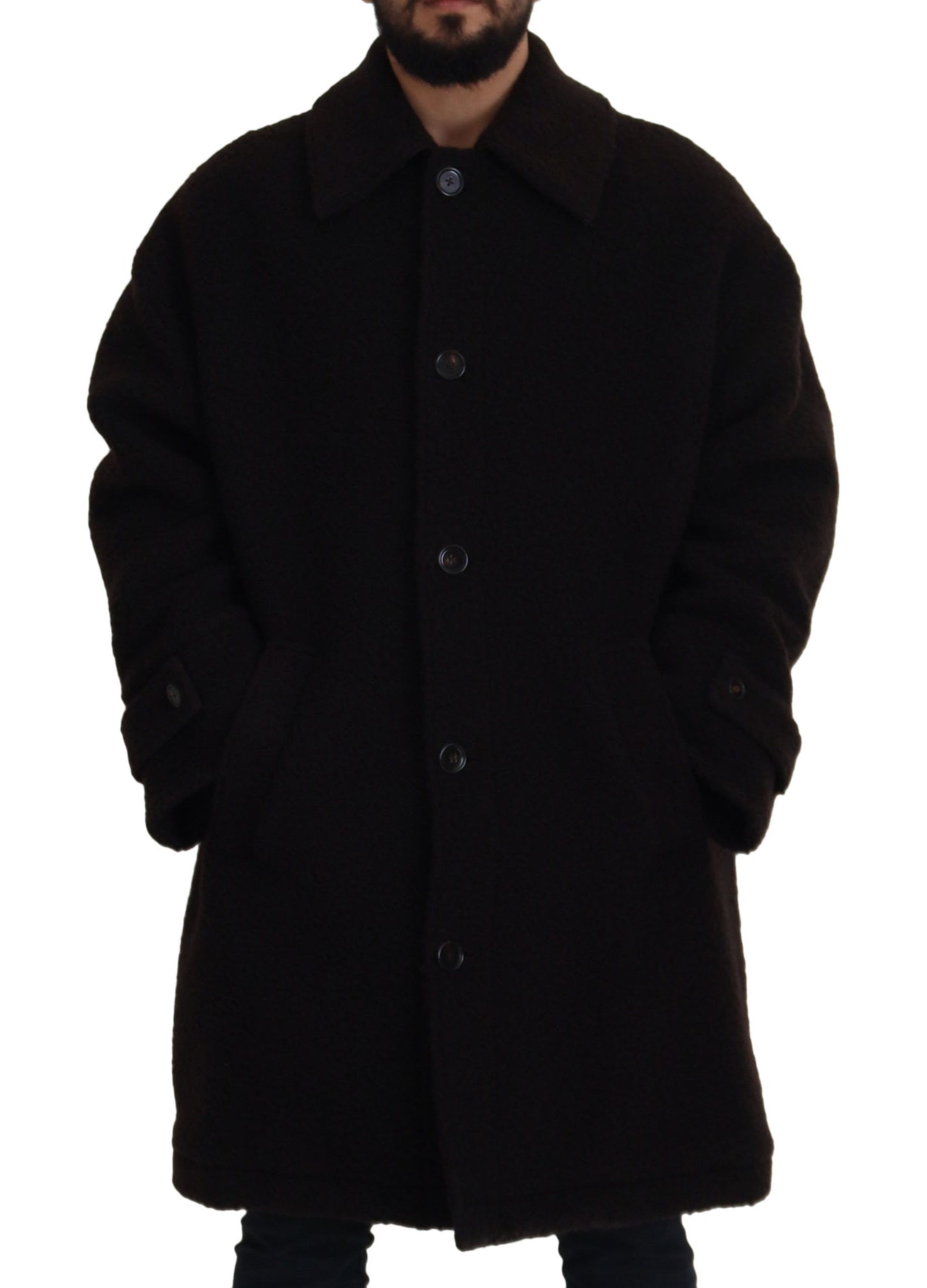  - Elegant Black Alpaca Wool Blend Jacket