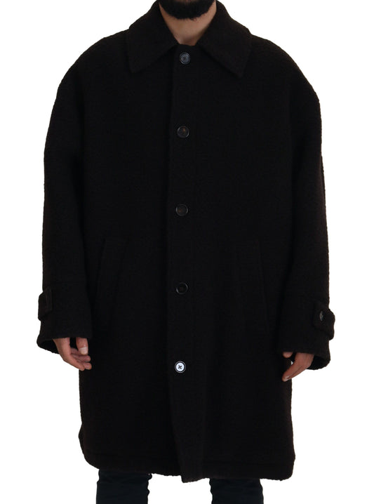  - Elegant Black Alpaca Wool Blend Jacket