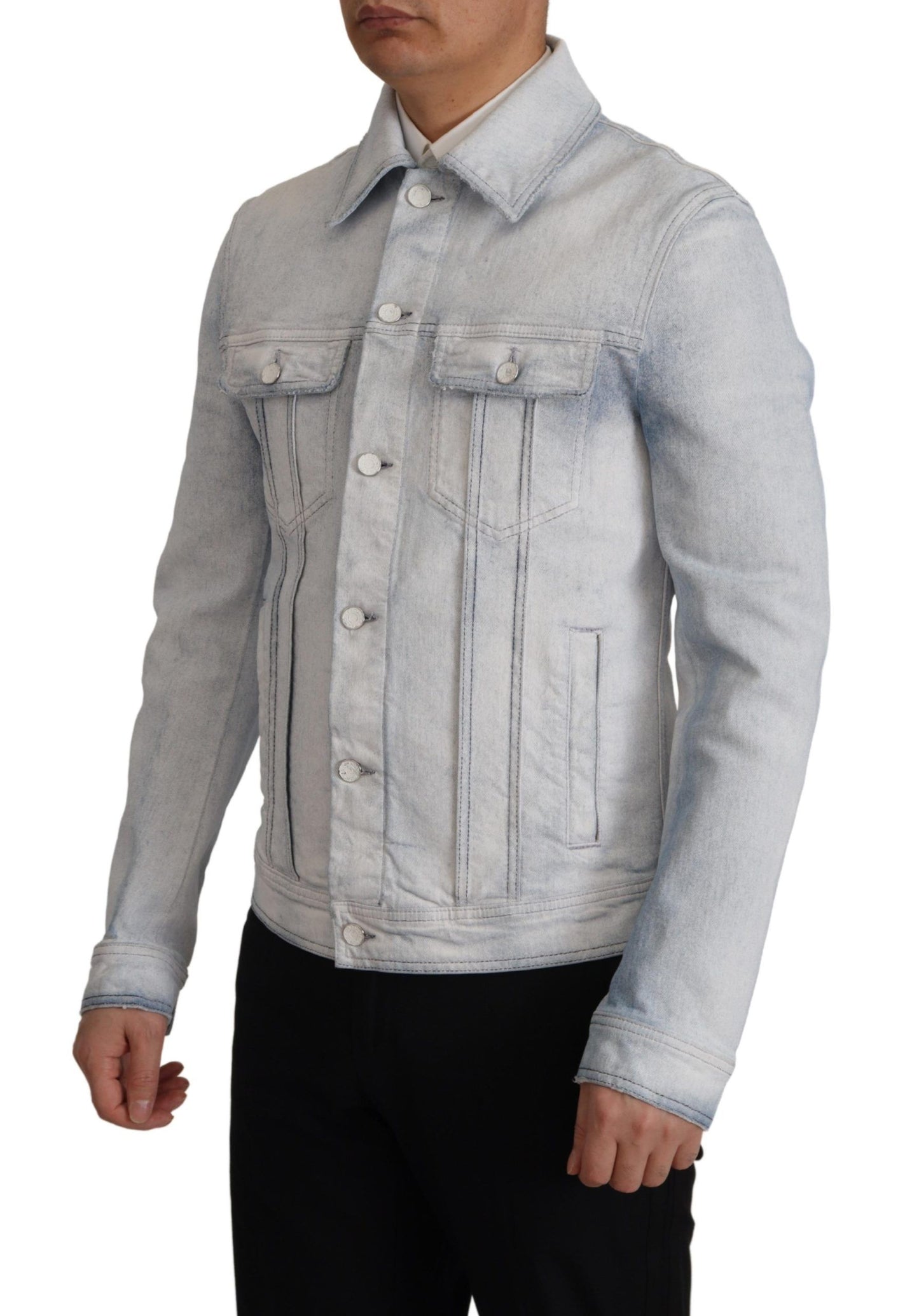  - Elegant Light Blue Denim Jacket