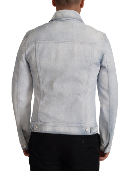  - Elegant Light Blue Denim Jacket