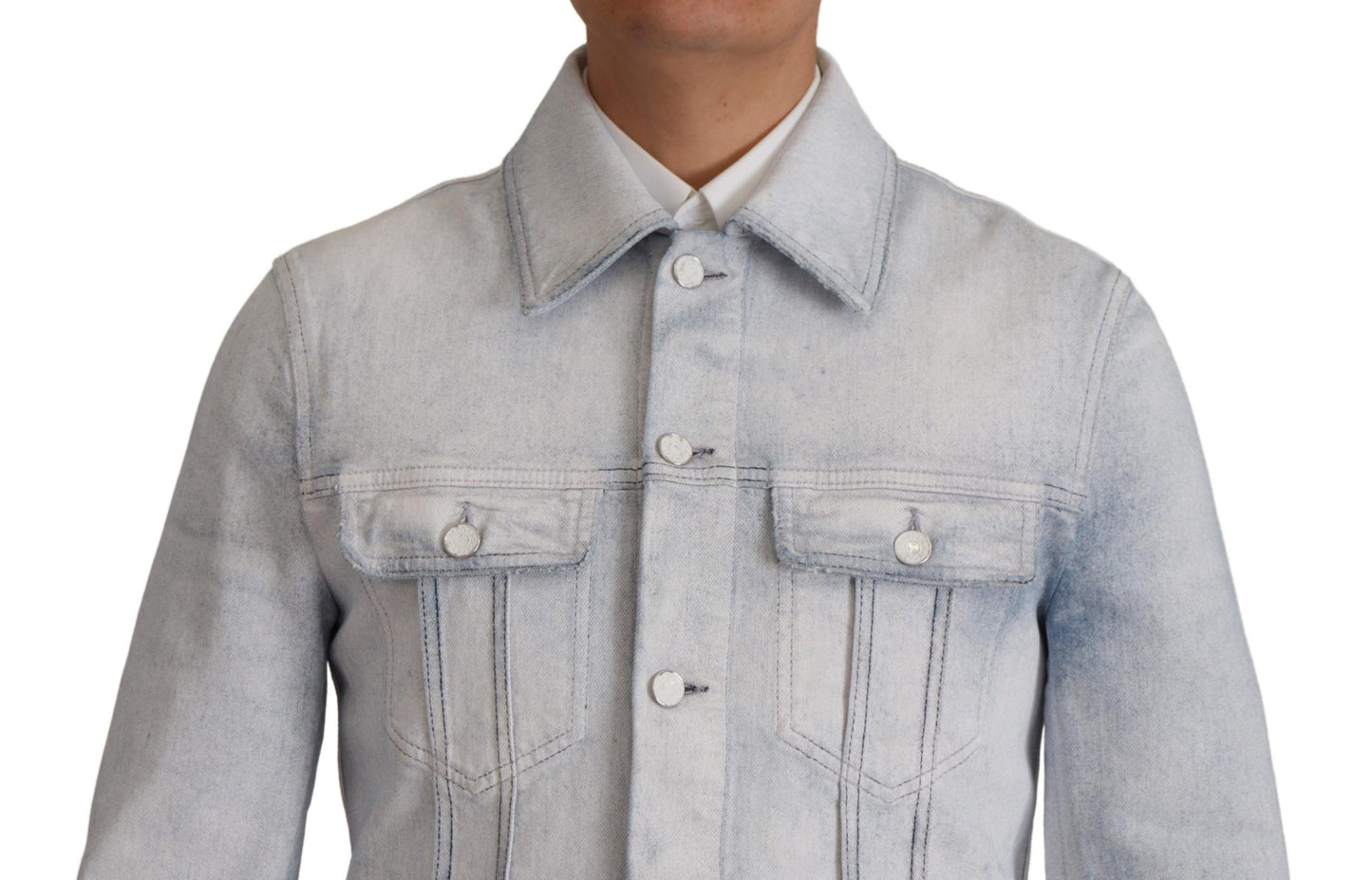  - Elegant Light Blue Denim Jacket