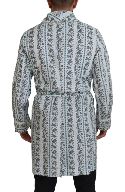  - Elegant Floral Cotton Jacket Robe