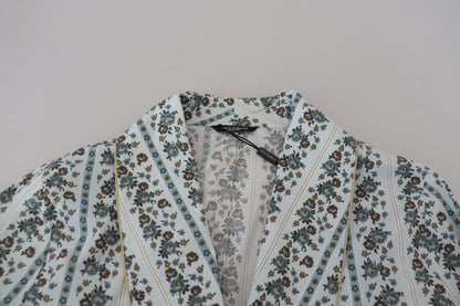  - Elegant Floral Cotton Jacket Robe