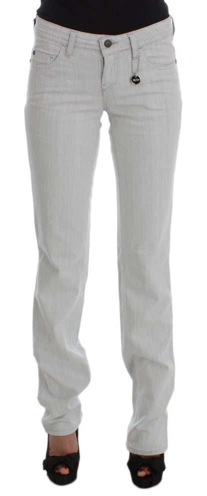 Chic Gray Slim Fit Designer Jeans - The Luxe Alliance