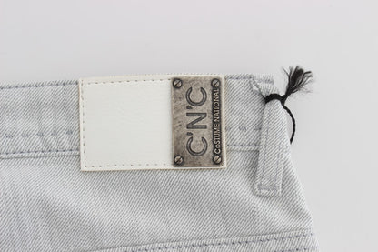 Chic Gray Slim Fit Designer Jeans - The Luxe Alliance