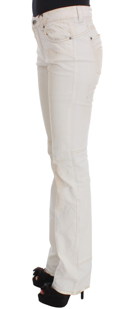 Chic White Slim Fit Designer Jeans - The Luxe Alliance