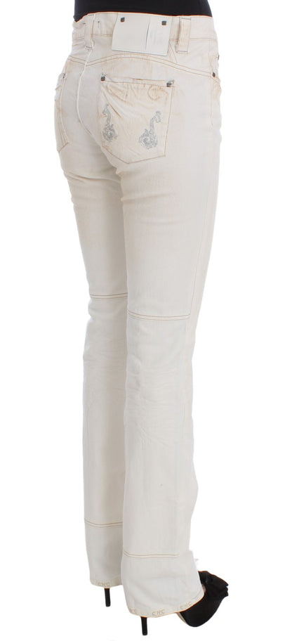 Chic White Slim Fit Designer Jeans - The Luxe Alliance