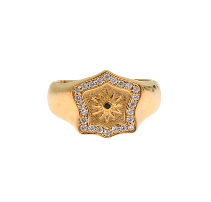  - Elegant Men's Gold Plated Silver Ring