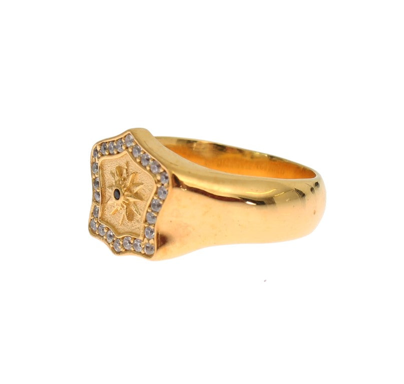  - Elegant Men's Gold Plated Silver Ring