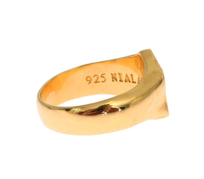  - Elegant Men's Gold Plated Silver Ring