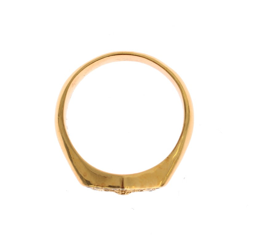  - Elegant Men's Gold Plated Silver Ring