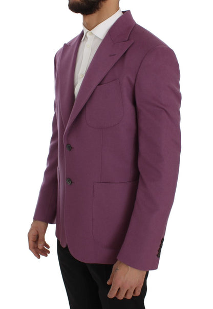  - Elegant Purple Cashmere-Silk Blend Blazer