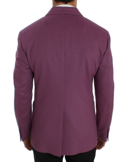  - Elegant Purple Cashmere-Silk Blend Blazer