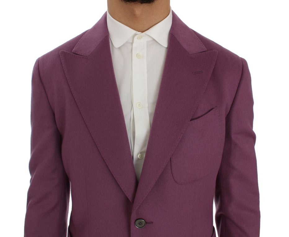  - Elegant Purple Cashmere-Silk Blend Blazer