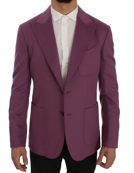  - Elegant Purple Cashmere-Silk Blend Blazer