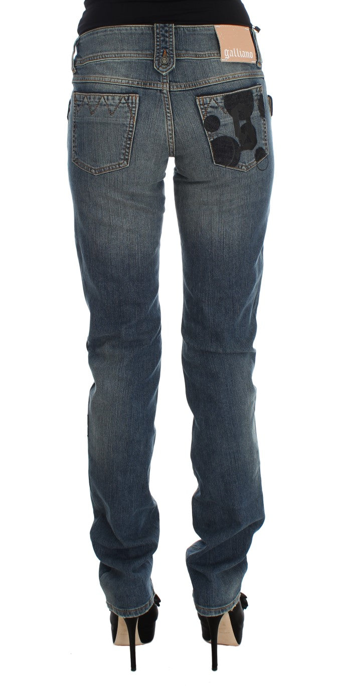 Chic Slim Fit Bootcut Jeans in Blue Wash