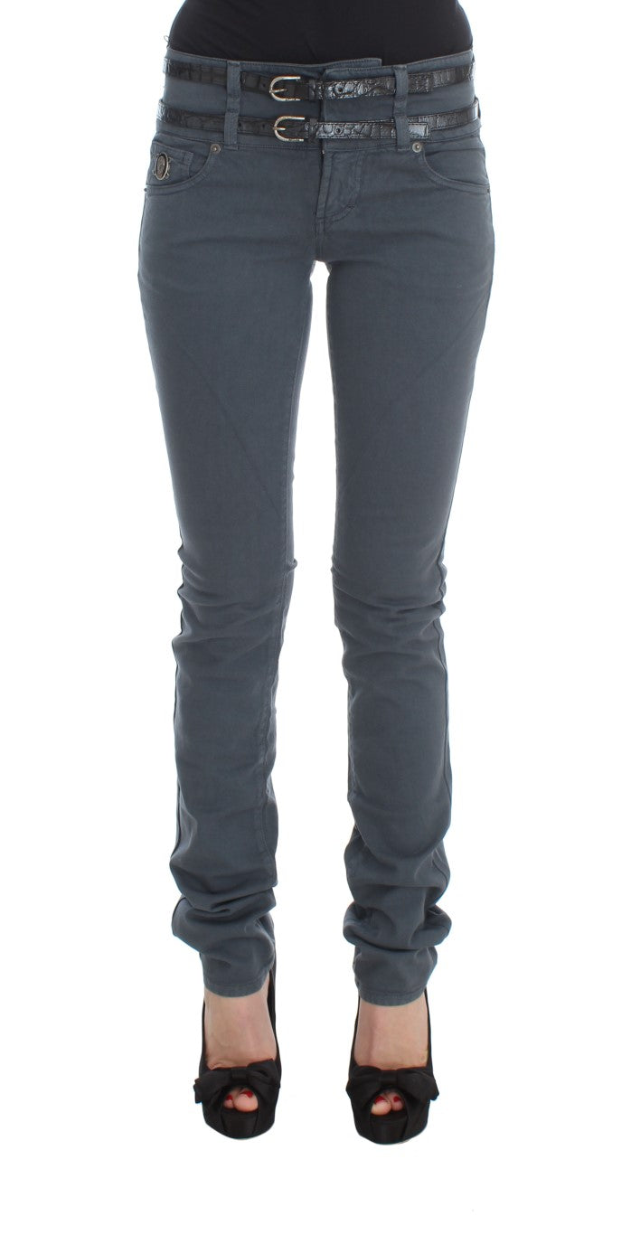  - Sleek Slim Fit Italian Jeans in Chic Blue