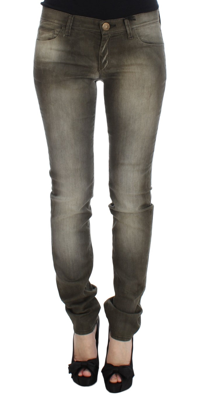  - Chic Gray Slim Fit Italian Denim