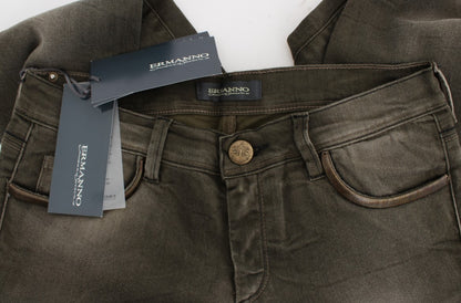 Chic Gray Slim Fit Italian Denim - The Luxe Alliance