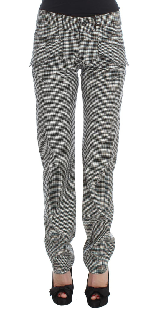  - Chic Checkered Black & White Regular Fit Pants