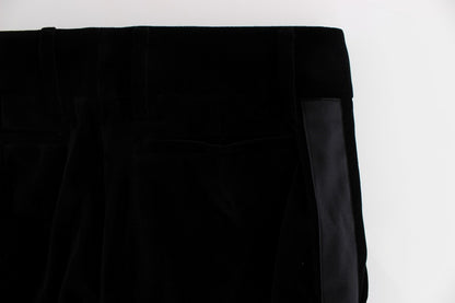  - Elegant Black Wide Leg Silk Blend Pants