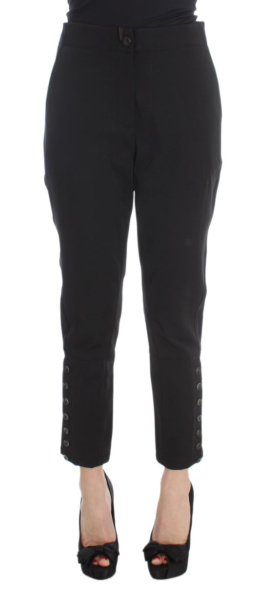  - Elegant Cropped Capri Pants in Black