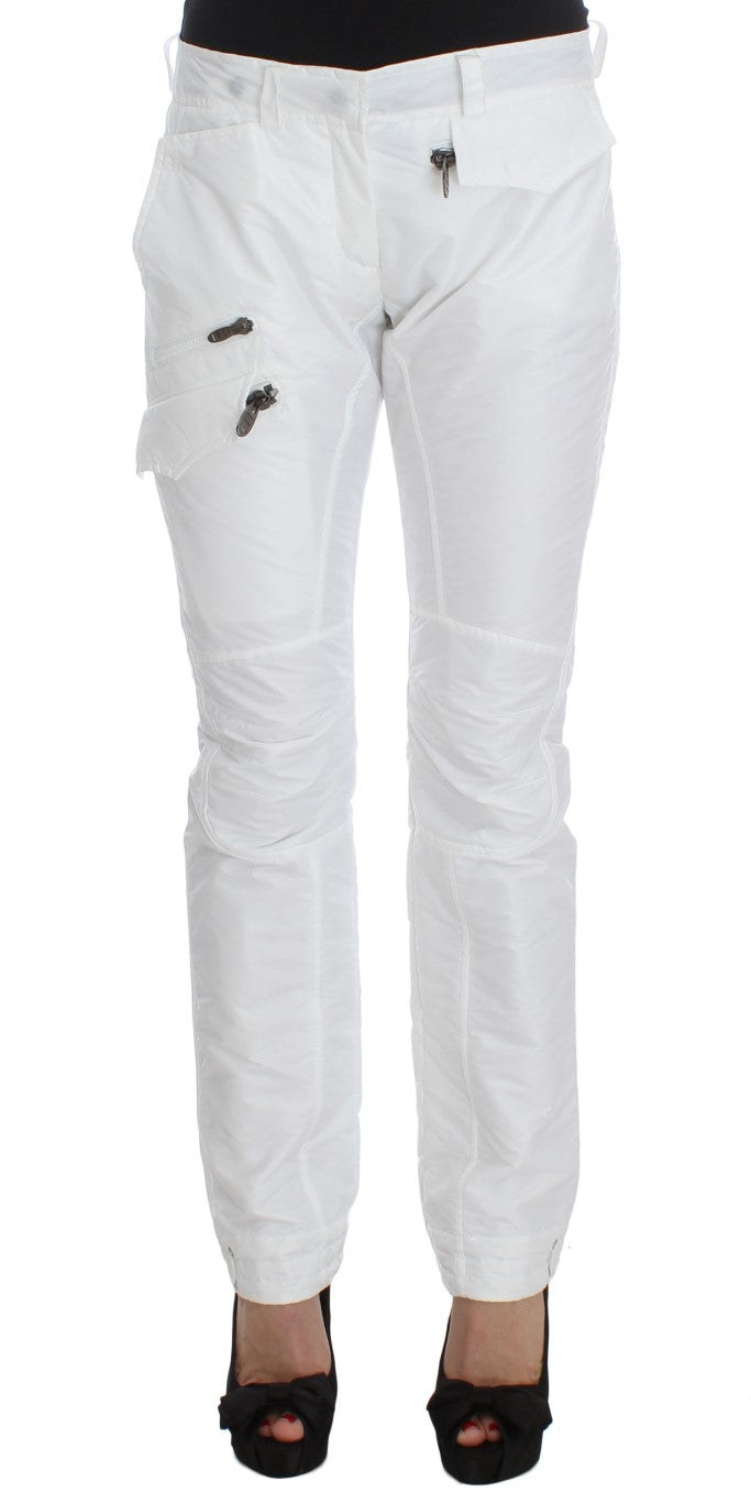  - Chic White Nylon Cargo Pants by Italian Designer