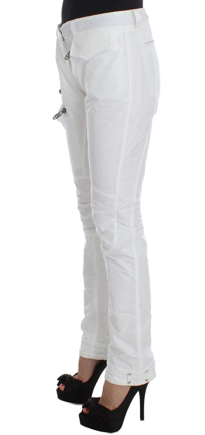  - Chic White Nylon Cargo Pants by Italian Designer