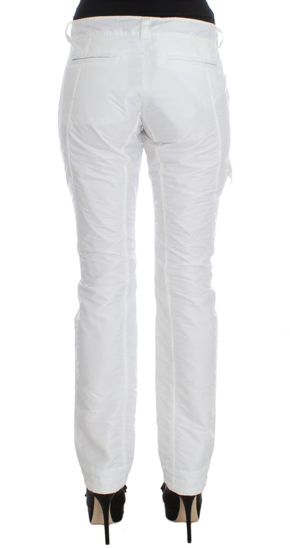  - Chic White Nylon Cargo Pants by Italian Designer