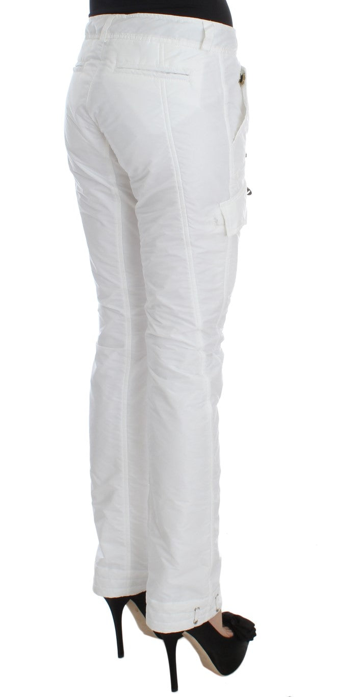  - Chic White Nylon Cargo Pants by Italian Designer