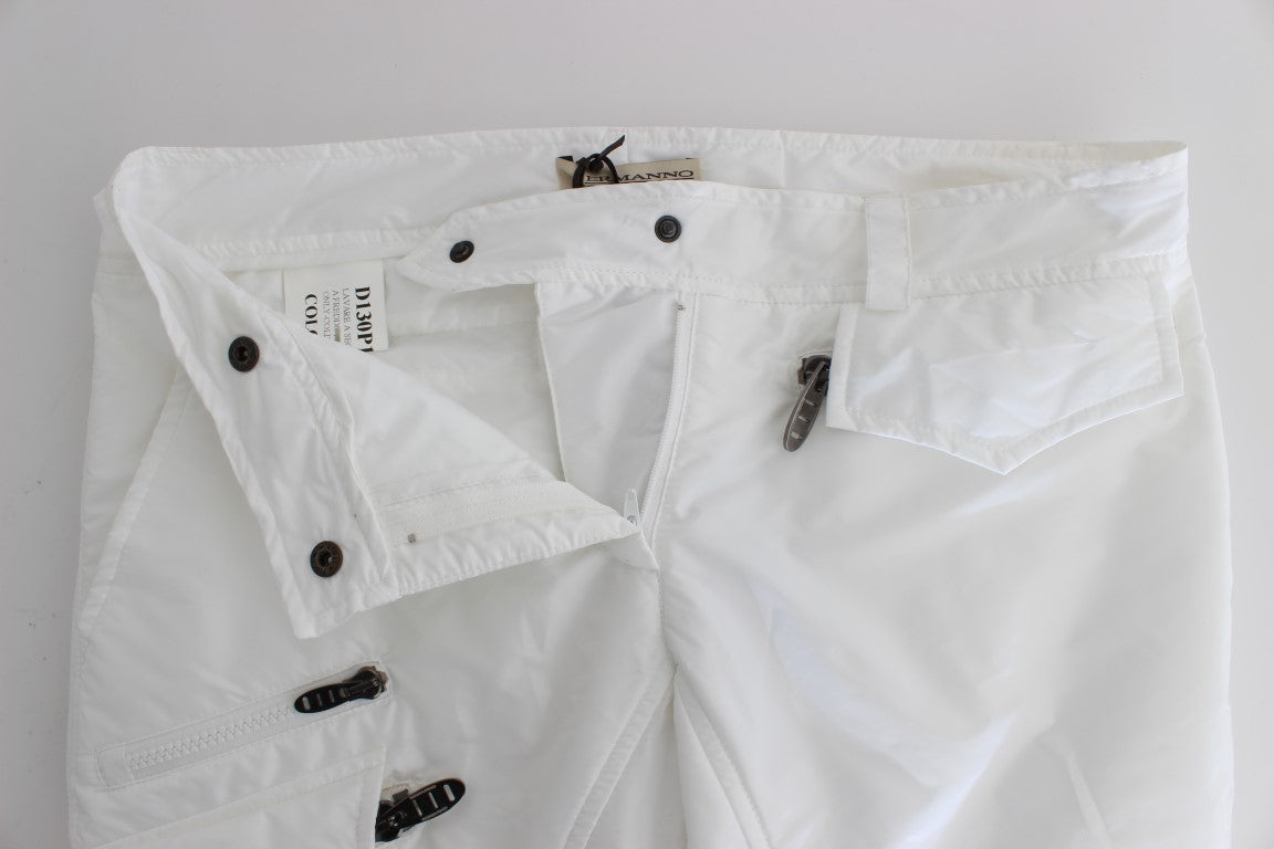  - Chic White Nylon Cargo Pants by Italian Designer