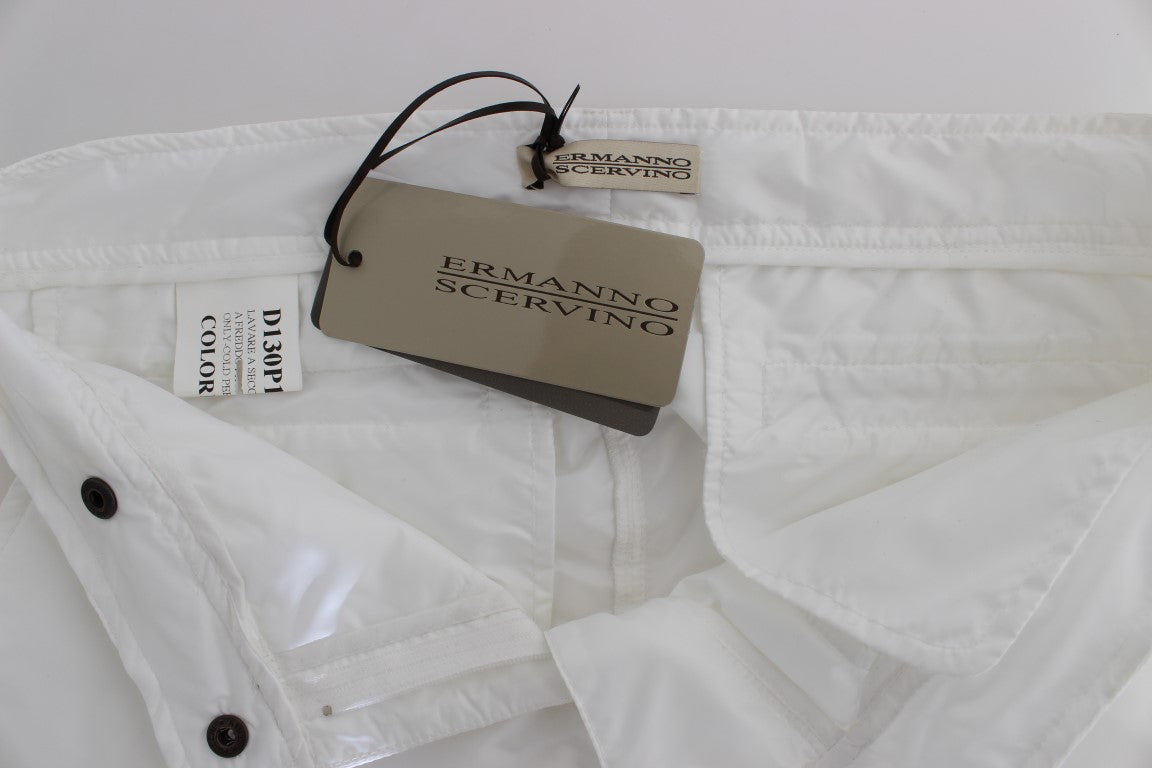  - Chic White Nylon Cargo Pants by Italian Designer