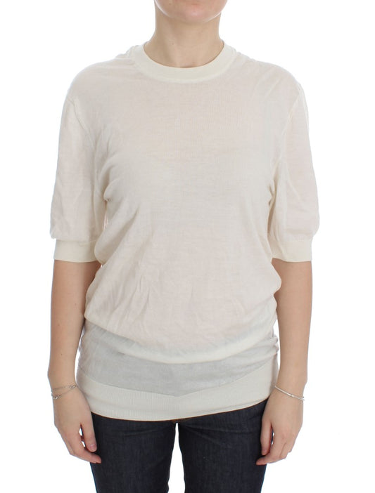  - Elegant White Cashmere Sweater