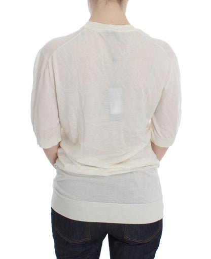  - Elegant White Cashmere Sweater