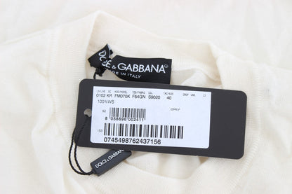  - Elegant White Cashmere Sweater