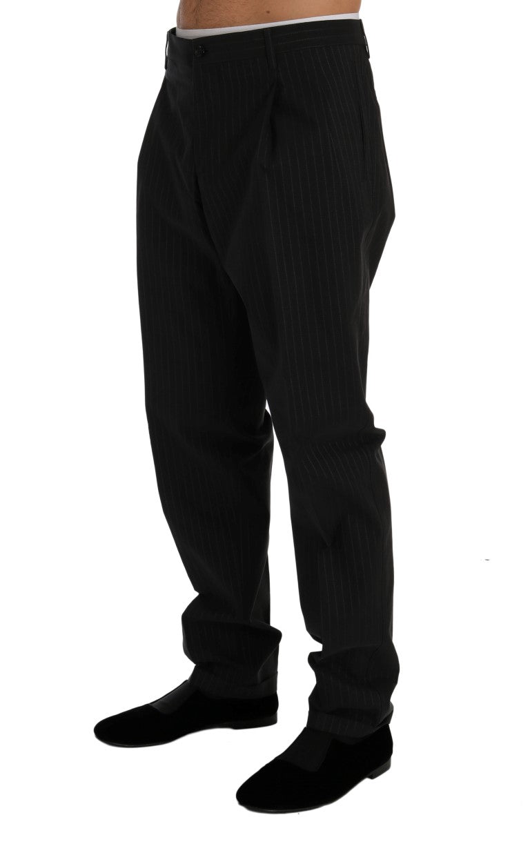 Elegant Striped Straight Fit Dress Trousers - The Luxe Alliance