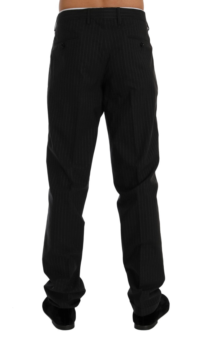 Elegant Striped Straight Fit Dress Trousers - The Luxe Alliance