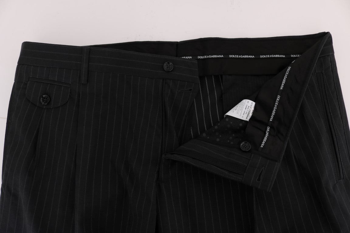 Elegant Striped Straight Fit Dress Trousers - The Luxe Alliance